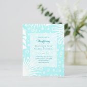 Papier BUDGET Turquoise tons bleus Invitation de mariage (Debout devant)