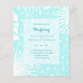 Papier BUDGET Turquoise tons bleus Invitation de mariage (Devant)