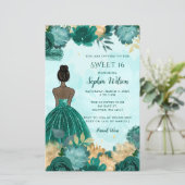 Papier Budget Turquoise Turquoise Gold Princess Sweet 16 (Debout devant)