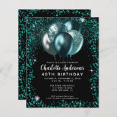 Papier Budget Turquoise Vert Parties scintillant noire Ba (Devant / Derrière)