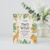 Papier Budget Two Wild Ecru Gold 2e Invitation d'annivers (Debout devant)