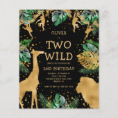 Papier Budget Two Wild Gold Black 2e Invitation anniversa (Devant)