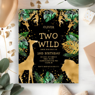 Papier Budget Two Wild Gold Black 2e Invitation anniversa