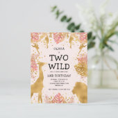 Papier Budget Two Wild Pale Pink 2e Invitation d'annivers (Debout devant)