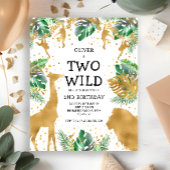 Papier Budget Two Wild Safari 2e Invitation anniversaire