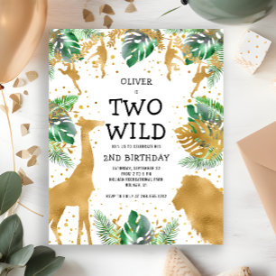 Papier Budget Two Wild Safari 2e Invitation anniversaire