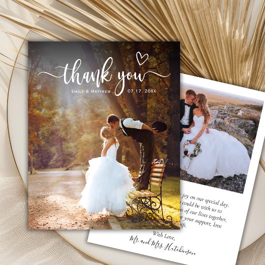 Papier Budget Typographie moderne 2 Mariage photo Merci