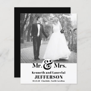 Papier BUDGET Typographie moderne Mariage photo
