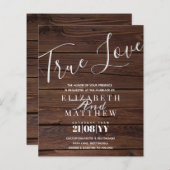 Papier Budget Typographie Rustique Faire-part de mariage (Devant / Derrière)