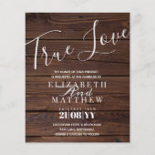 Papier Budget Typographie Rustique Faire-part de mariage  (Devant)