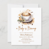 Papier Budget Un bébé brasse du café Baby shower Invitati (Devant)