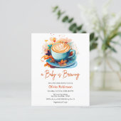 Papier Budget Un bébé brasse du café Baby shower Invitati (Debout devant)