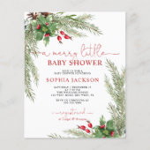 Papier Budget Un Joyeux Baby shower de Noël Invitation (Devant)