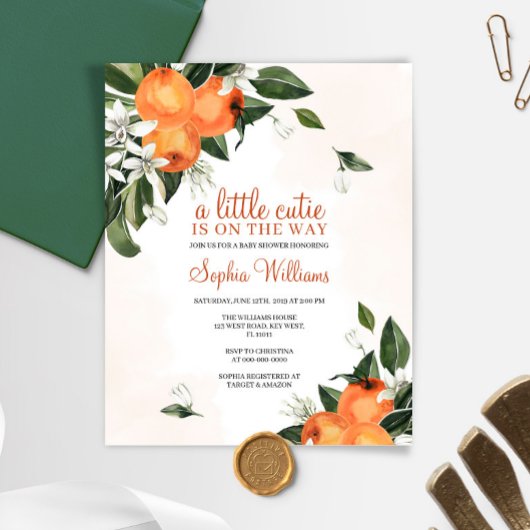 Papier Budget Un Petit Baby shower Cutie Invitation