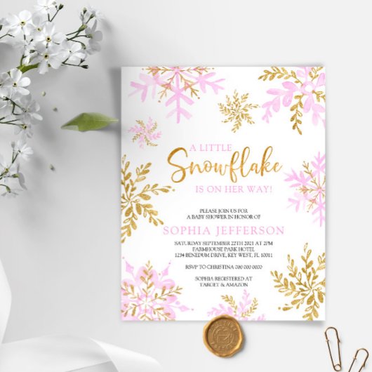 Papier BUDGET Un petit Baby shower de neige Invitation