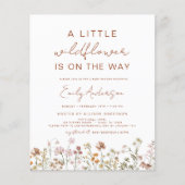 Papier Budget Un Petit Baby shower Fleur sauvage Invitati (Devant)