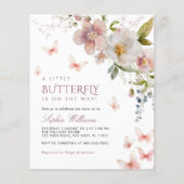 Papier Budget Un Petit Baby shower Papillon Invitation (Devant)