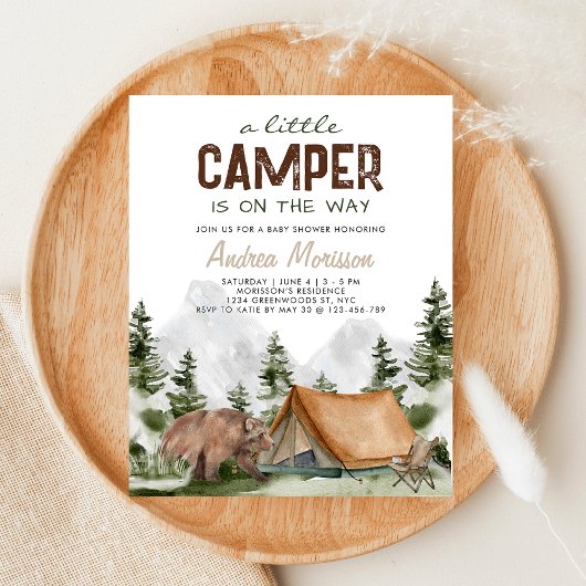 Papier Budget Un Petit Camper Ours Bébé Garçon Douche