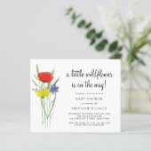 Papier Budget Un Petit Fleur sauvage Boho Baby shower Inv (Debout devant)