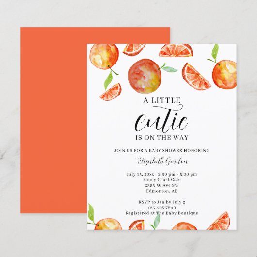 Papier Budget Un petit gâteau sur le chemin Baby shower (Devant / Derrière)