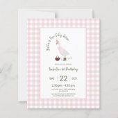 Papier Budget Une fille d'oie sotte rose 1er anniversaire (Devant)