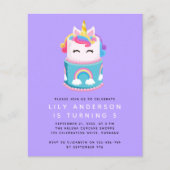 Papier Budget Unicorn Cake Anniversaire Fête Invitation (Devant)