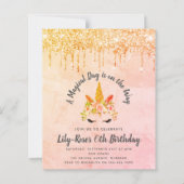 Papier BUDGET Unicorn Face Parties scintillant Anniversai (Devant)