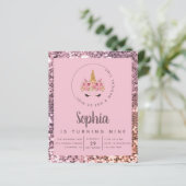 Papier Budget Unicorn Glitter Birthday Party Invite (Debout devant)