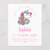 Papier Budget Unicorn Kid's Birthday Party (Devant)