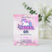 Papier Budget Unicorn Magie N'importe quel âge 6e anniver (Debout devant)