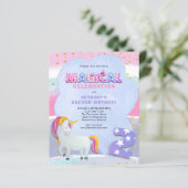 Papier Budget Unicorn Magique 2e anniversaire Invitation (Debout devant)
