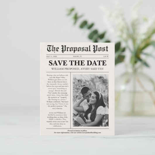 Papier Budget Unique Journal Mariage Enregistrer La Date (Debout devant)