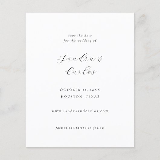 Papier Budget V MOD 2 Photo simple Enregistrer la date (Dos)