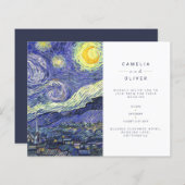 Papier BUDGET Van Gough Starry Night Wedding Inviter QR (Devant / Derrière)
