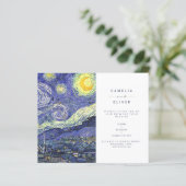 Papier BUDGET Van Gough Starry Night Wedding Inviter QR (Debout devant)