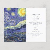 Papier BUDGET Van Gough Starry Night Wedding Inviter QR (Devant)