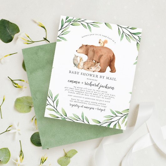 Papier Budget Végétal Animaux forestiers Baby shower Par 