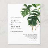 Papier BUDGET Végétation tropicale Invitation Mariage mod (Devant)
