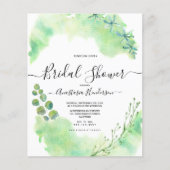 Papier Budget-verdure. Douche nuptiale. Invitation (Devant)