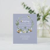 Papier BUDGET Verdure Eucalyptus Bees Mariage Invite (Debout devant)