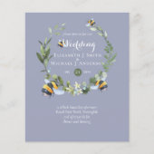 Papier BUDGET Verdure Eucalyptus Bees Mariage Invite (Devant)