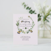 Papier BUDGET Verdure Eucalyptus Bees Mariage Invite (Debout devant)