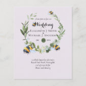 Papier BUDGET Verdure Eucalyptus Bees Mariage Invite (Devant)