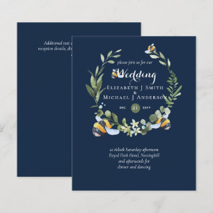 Papier BUDGET Verdure Eucalyptus Bees Mariage Invite
