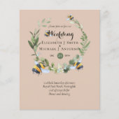 Papier BUDGET Verdure Eucalyptus Bees Mariage Invite (Devant)
