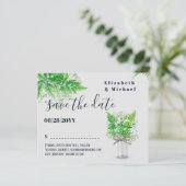 Papier BUDGET Verdure Ferns Mariage Sauvez Les Dates (Debout devant)
