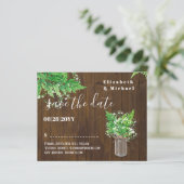 Papier BUDGET Verdure Ferns Mariage Sauvez Les Dates (Debout devant)