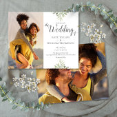 Papier Budget Verdure Script Mariage Photos Invitation