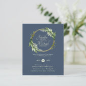 Papier BUDGET Verdure Wreath Wedding Invitations (Debout devant)