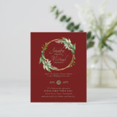 Papier BUDGET Verdure Wreath Wedding Invitations (Debout devant)